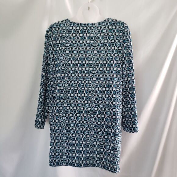 Pappagallo Blue Pattern Embroidered Tunic - Picture 2 of 5